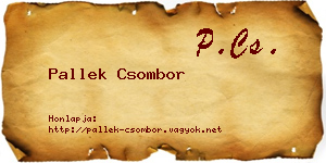Pallek Csombor névjegykártya